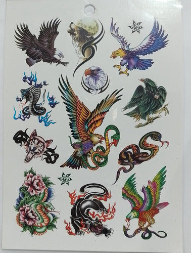 Temporary Self-Adhesive Tattoos Variety Pack 6 Sheets 60