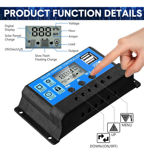 Flutesan 2 Solar Battery Controllers 12V/24V Charge Screen 4