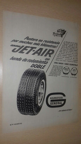 P293 Clipping Publicidad Neumatico General Jet Air Año 1968 0