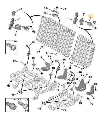 Gancho Carroceria Asiento Trasero Partner Berlingo Izquierdo 0