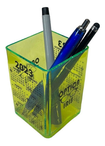 100 Colorful Pen Holders with Logo and 2019 Calendar 34