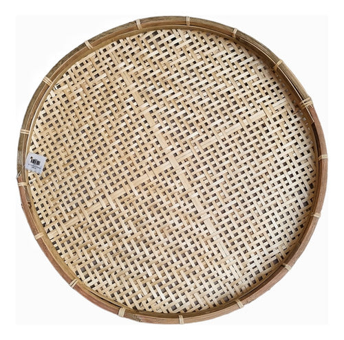 La Chicha Store Large Vietnamese Woven Bamboo Tray for Wall Decoration 0