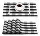 Syntus Individual Table Mats, White and Black, Woven Vinyl 0