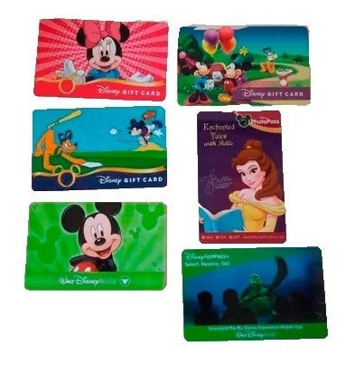 Lote X7 Tarjetas Coleccion Gift Card Disney World Park Gabym 0