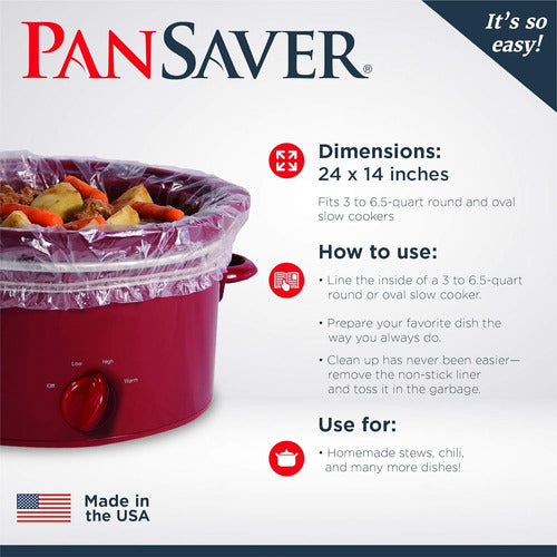 Pansaver Slow Cooking Liners with Sure Fit Band, 4 Count 1