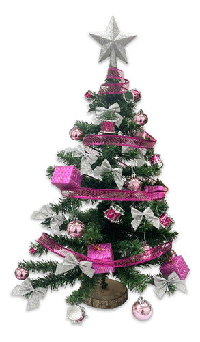 Complete Pink Christmas Tree 50cm with Ornaments 0