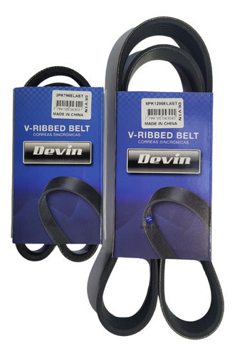 DEVIN Poly V Belt Kit for Fox, Gol Trend, Saveiro, Suran, and Voyage 0