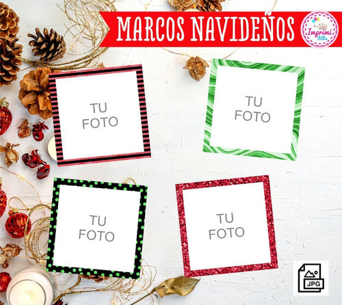 Printable Christmas Polaroid Frame Kit - Holiday Images #N119 1