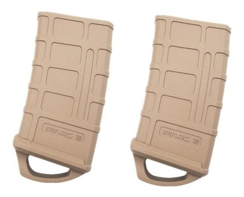 Kit 2pç Pouch Capa Magazine 5.56 Carregadores M4 Tan Airsoft 0