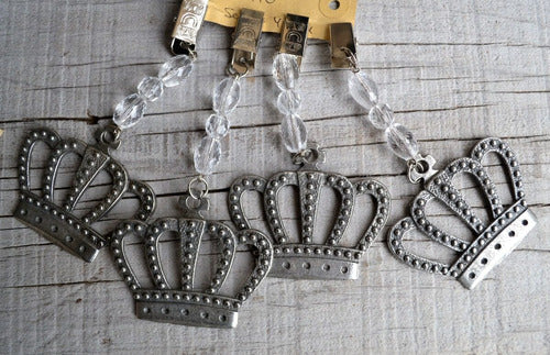 Set 4 Pesas Para Mantel Corazón Metal Liso Plata Envejecido 7