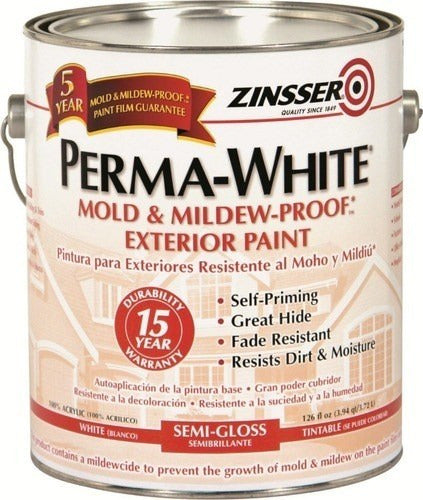 Rust-Oleum Zinsser Perma-White Exterior Latex Paint x4 1 Gal - 15 Year Warranty 0