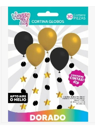 Set Cortina Globos Varios Modelos De 30 Piezas Apto Helio 0