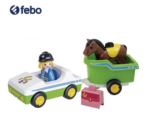 Playmobil Auto Con Remolque 1 2 3 Para Niños Febo 1