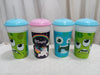 Set of 4 Kids Plastic Cups with Straw and Lid 750ml Children's Cups 1