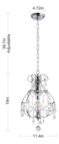 Flsfu Mini Candelabro De Cristal, Lámparas Colgantes Rústica 3