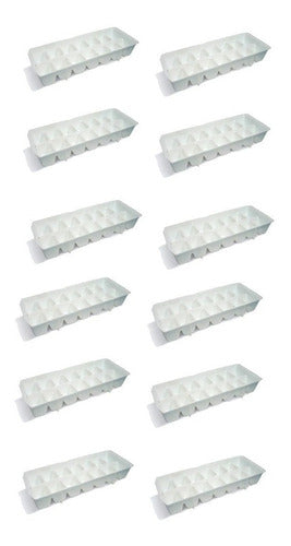 Colombraro Pack of 12 Classic Large Stackable Ice Cube Trays 2