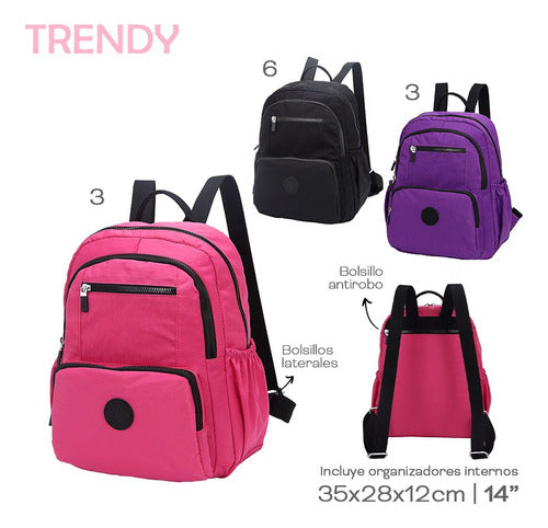 Mochila Trendy Nylon Antirrobo Original Reforzada Oferta! 1