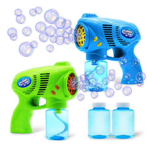 Joyin 2 Bubble Guns with 2 Bottles of Bubble Solution 0