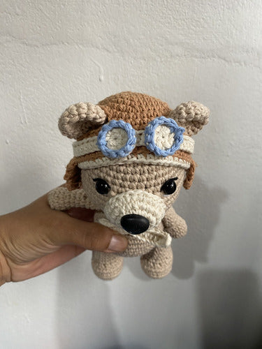 La.Walter Amigurumi Oso Aviador Muñeco De Apego 1