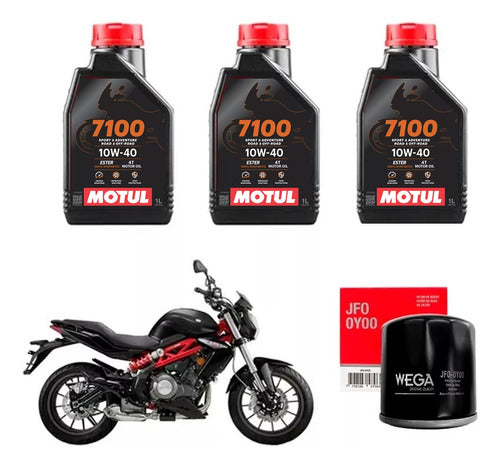 Benelli Kit Service TNT 300 Oil Filter + Motul 7100 SIA+ 0