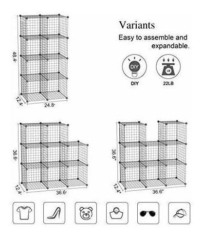 Organizador De Cubos Rejillas De Metal 24.8 L X 12.4 W X 4 4