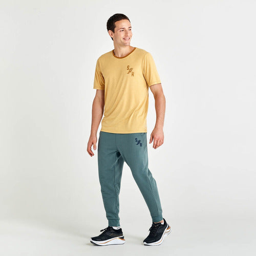 Saucony Remera Hombre Manga Corta Rested Yellow Gold 1