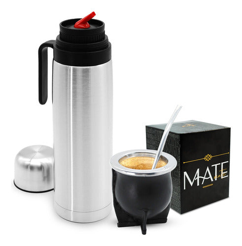 Generic Stainless Steel Thermos 1L + Uruguayan Mate + Gift Straw 0