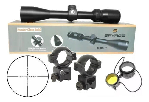 Savage Hunter Class 4x40 Mildot Telescopic Scope + Mounts 0