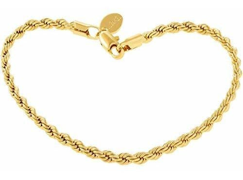 Lifetime Jewelry 3mm Rope Chain Bracelet 24k 0