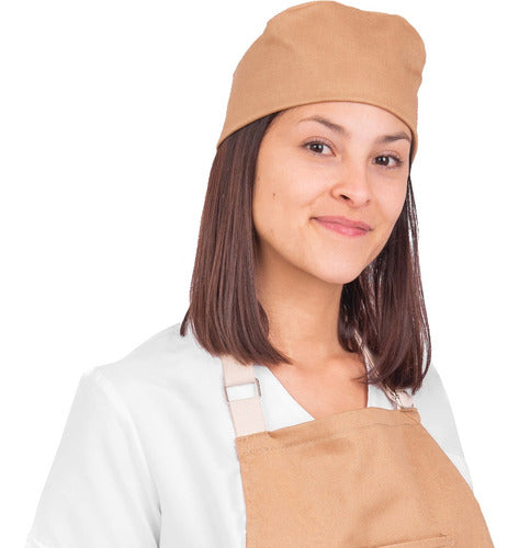Chef Baker's Pirate Bandana Cap Gabardine Anchor Print Solid Color Uniform Hat - Present! 11