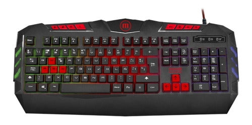 Maxell Teclado Gamer Rgb Usb Membrana Samurai Backup 5