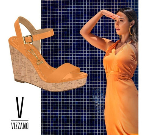 Vizzano High Wedge Sandal with Cork Platform 1