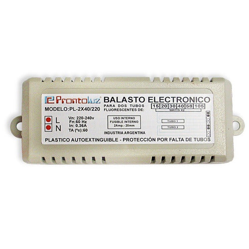 Prontoluz Electronic Ballast 8W for 2 Germicidal Tubes 220VAC 1