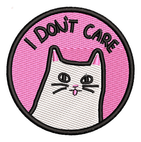 Handcrafted Tote Bag with Embroidered Kitten - I Don't Care 1