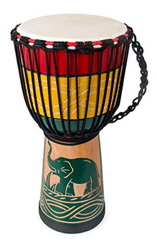 Lotmusic Djembe African Drum Bongo Congo Standard Size Mahogany 0