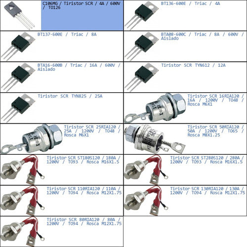 C106mg Tiristor Scr 4a 600v To126 1