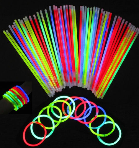 100 Pulseras Luminosas + 25 Barras Espuma Led Cotillón 5