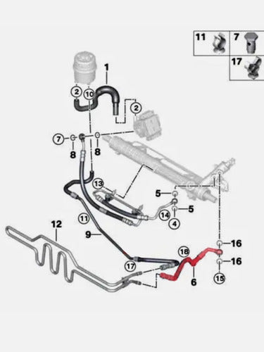 Manguera Direccion Hidráulica Bmw 116 118 120 Original 4