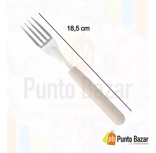 Set of 3 18cm Stainless Steel Table Forks with Plastic Handle by Carol Mango 2