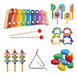 Kit Musical Infantil X 7 Pandereta Flauta Cascabel Maraca 0