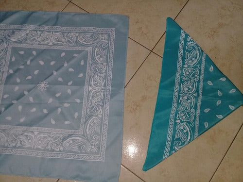 Turquoise Blue Bandana Scarf - 50 cm 3