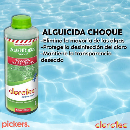 Clorotec Alguicida Choque Elimina Algas X 1 Litro 4