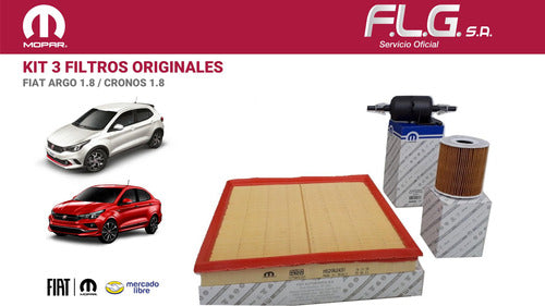 Fiat Kit 3 Filtros Argo 1.8 Original Fiat Cronos 18/19 5