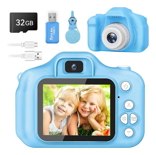 GPOSY Digital Camera for Kids, HD 1080P Video Recording, 32GB Blue 0