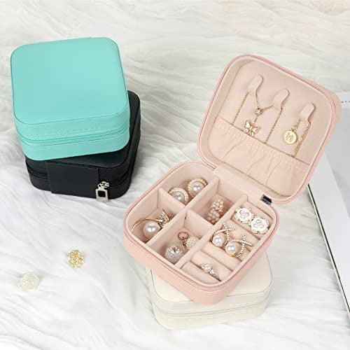 Mfxip Mini Travel Jewelry Case Small Jewelry Box Jewelry Organizer Storage Case Portable Pu Leather 6