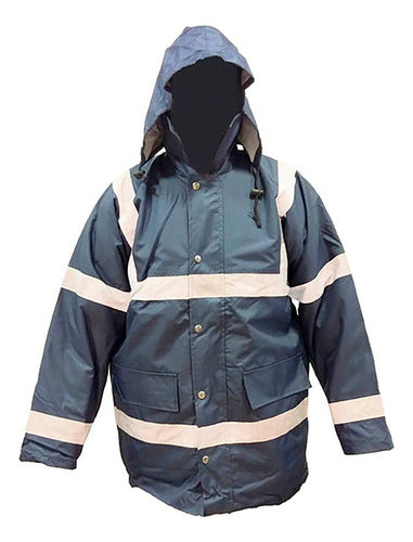 Web Full Work Parka Blue with Reflective Strips 0