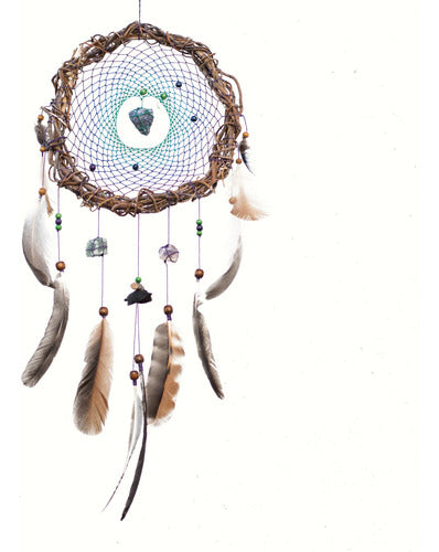 Handwoven Dreamcatcher with Natural Feathers Bedroom Decoration 0
