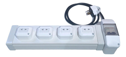 Total Cold Universal Power Strip 4 American/European Sockets 1 Meter with Circuit Breaker 0