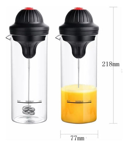 MegaShop Milk Frother for Coffee with Glass Jar 450ml Battery-Free 2