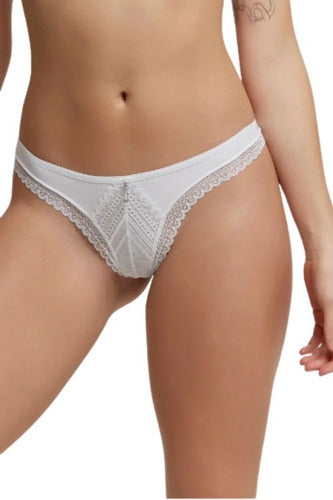 Selu Microfiber Lace Thong Art:7361 4